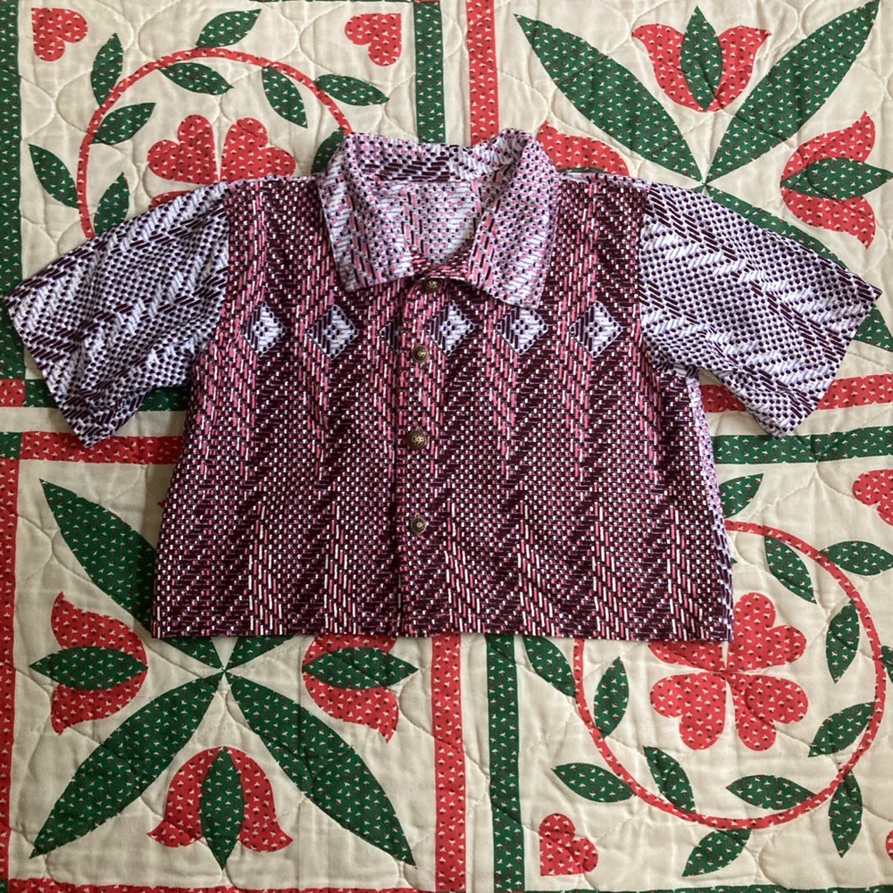 Handmade cropped button down